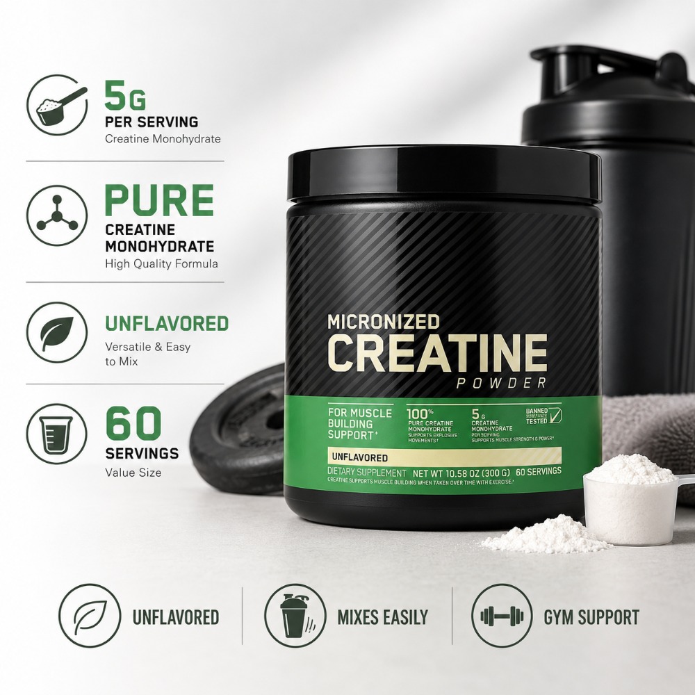 Fitness With Nutrition - Creatine Monohydrate Powder 300g Support Strength